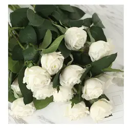 12 шт./компл. белая роза-новый декоративный искусственный цветок розы поддельные цветок пион Чай розы для свадебного торжества шелковые