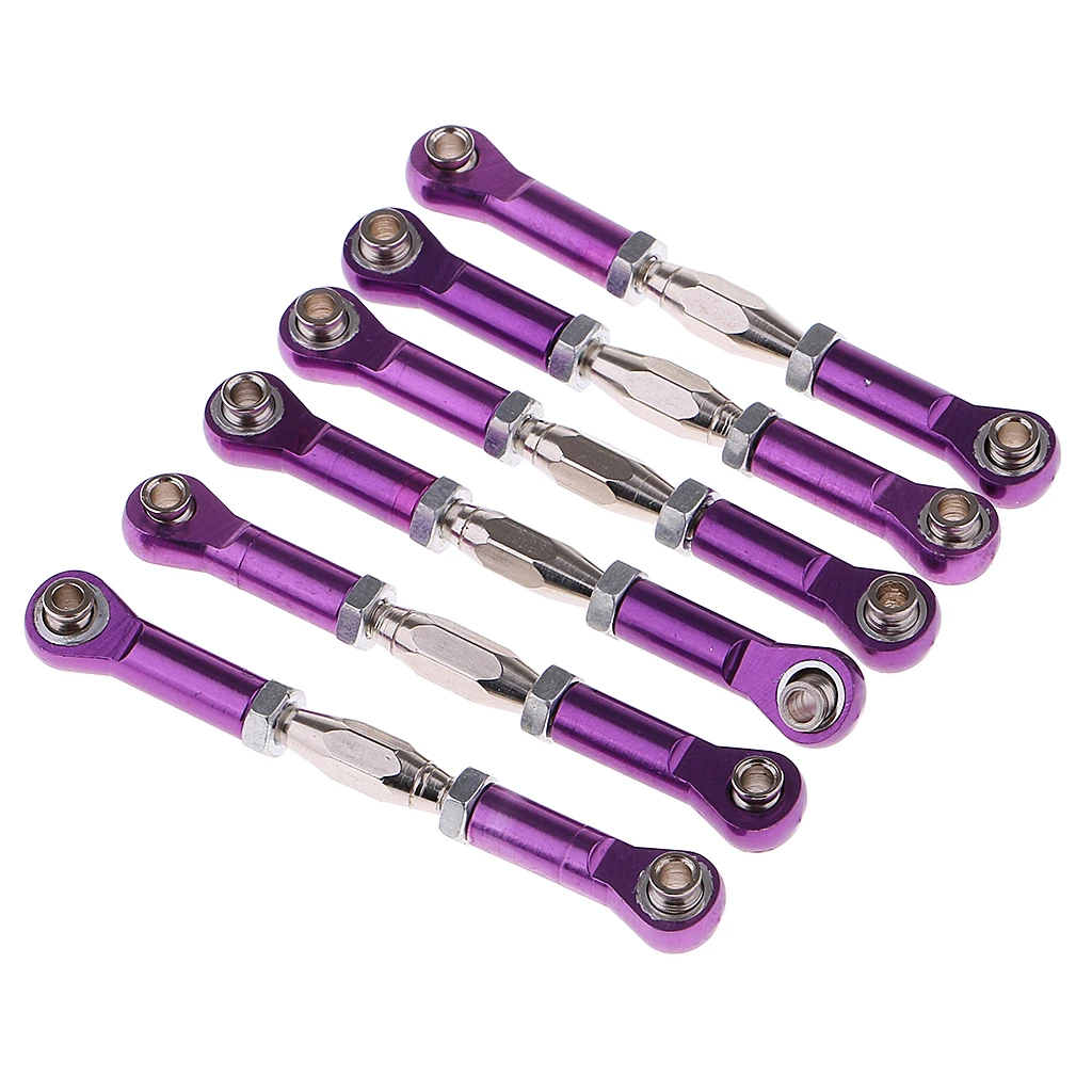 6Pairs Metal Front Rear Link Rods Linkage Turnbuckle 166617 166017 106017 for Redcat HSP RC Truck