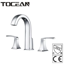 

Tocean High Quality Bathroom Basin Faucet Deck Mounted Chrome Duak Handle Ceramic Contemporary Mixer Tap torneira TOF26006