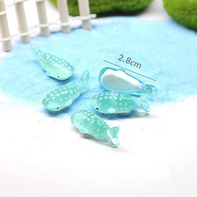 New Micro Fairy Garden Decoration Ornament Cute Dolphin Model Figures DIY Aquarium Accessories Beach Starfish Shell - Цвет: 5pcs shark