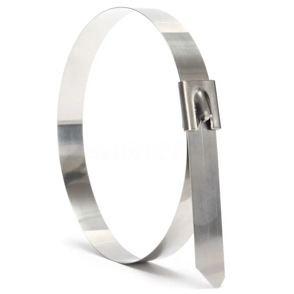 10X Stainless Steel Marine Grade Metal Cable Ties Zip Exhaust Wrap