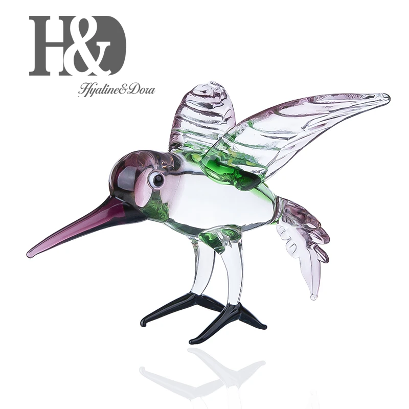H& D ручная работа птица искусство Стекло выдувная птица фигурка животного коллекционный орнамент сувенир ремесло подарки настольная Скульптура Декор комнаты