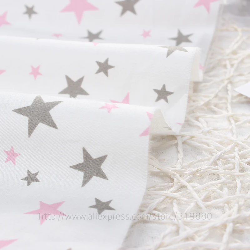TIANXINYUE Star fabric Cotton Fabric Printed Patchwork Fabric For Tissue Patchwork Telas Sewing Baby Toy Bedding Quilting sheet