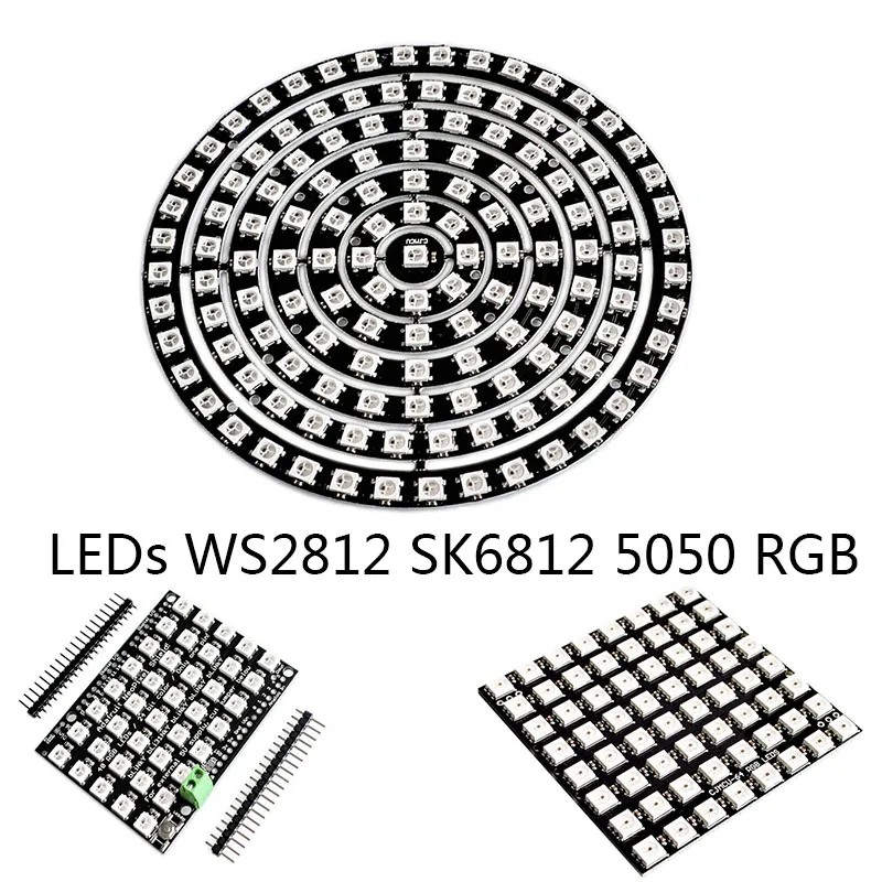 15 37 40 60 61 64 93 133 Bits LEDs WS2812 5050 RGB LED Ring Lamp Light with Integrated Drivers