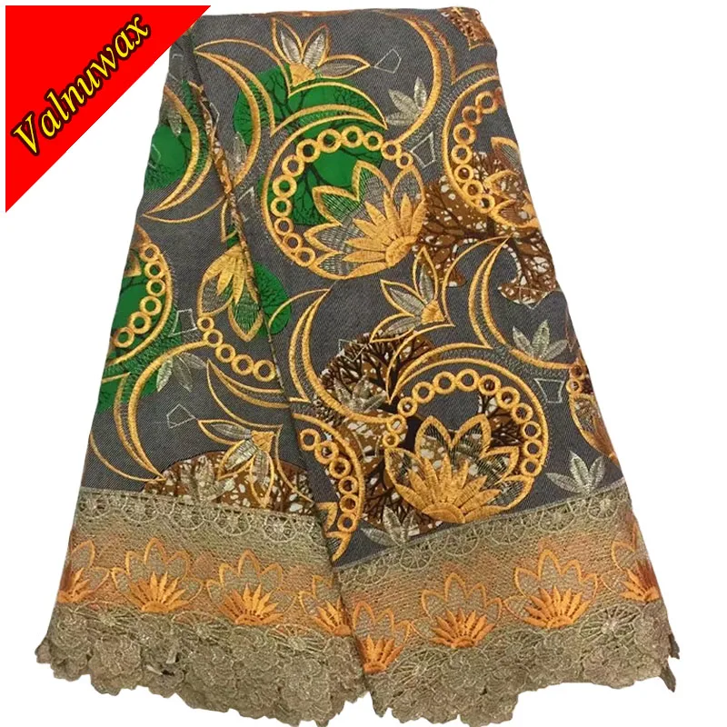 

Nigeria Wax Lace Prints Fabric Hollandais Textiles Patchwork African Dress 100%cotton 6Yards/Lot With Wedding Dress LSL
