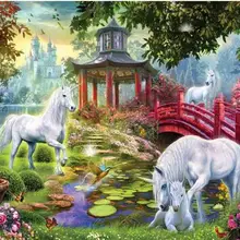 Полная, алмазная вышивка, единорог, фото на заказ, алмазная живопись, вышивка крестиком, 3D, Алмазная мозаика, украшение