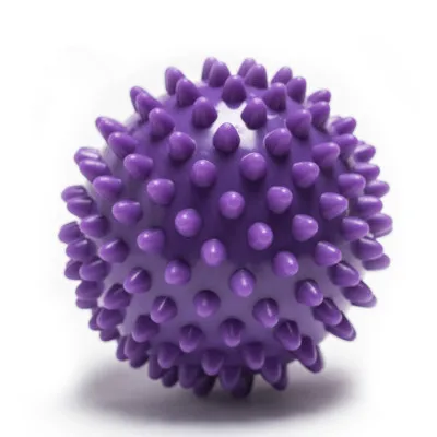 FDBRO 7 см для фитнеса из ПВХ ручной мячик для массажа стоп подошвы Ежик сенсорный хват тренировочный мяч портативный шар для физиотерапии - Цвет: Фиолетовый