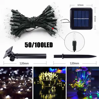 

LAIDEYI 50/100 LEDs Solar Powered LED String Fairy Lights Garden Xmas Christmas Tree Fence Decoration Outdoor Lighting String