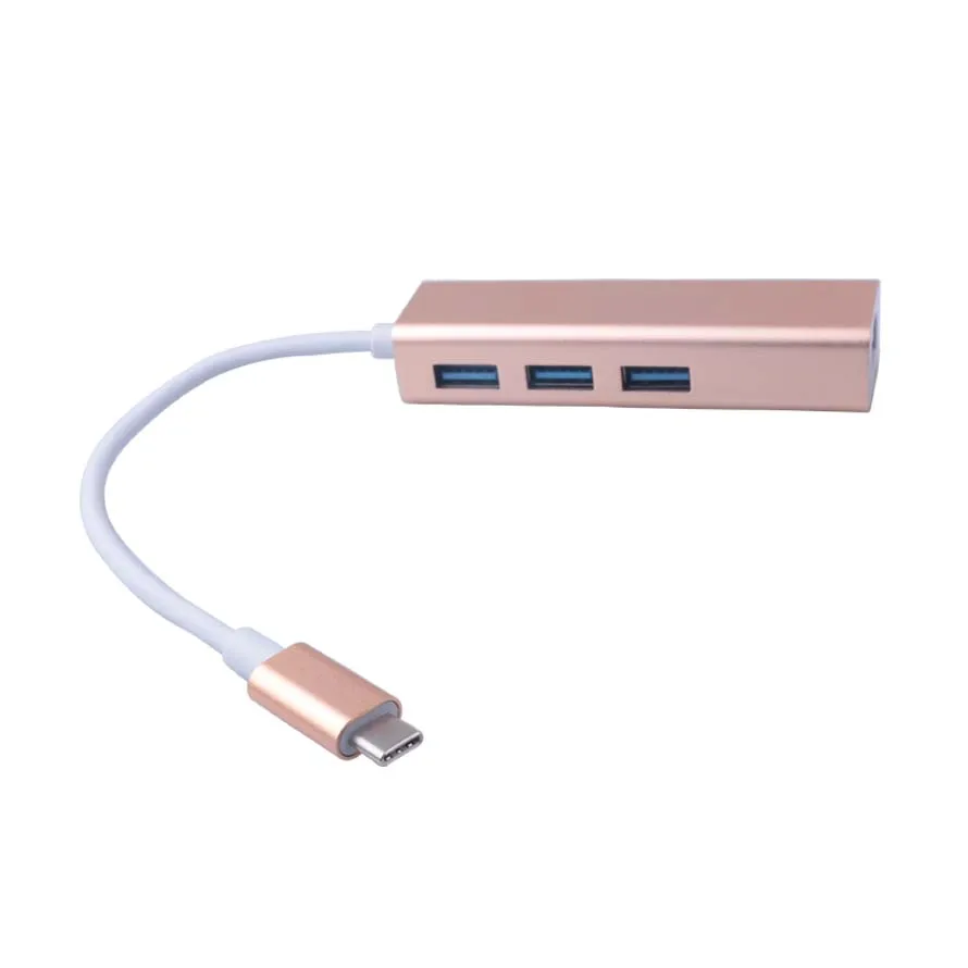 Elistooop Rj45 USB C Ethernet Lan адаптер 3 порта типа C Hub1000Mbps Gigabit Ethernet USB3.0 сетевая карта для MacBook