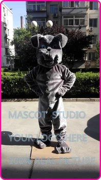 Preise Maskottchen Grau Bulldog Bull Hund Maskottchen Kostüm Nach Phantasie Kostüm Anime Cosplay Kits Mascotte Cartoon Thema Phantasie Kleid
