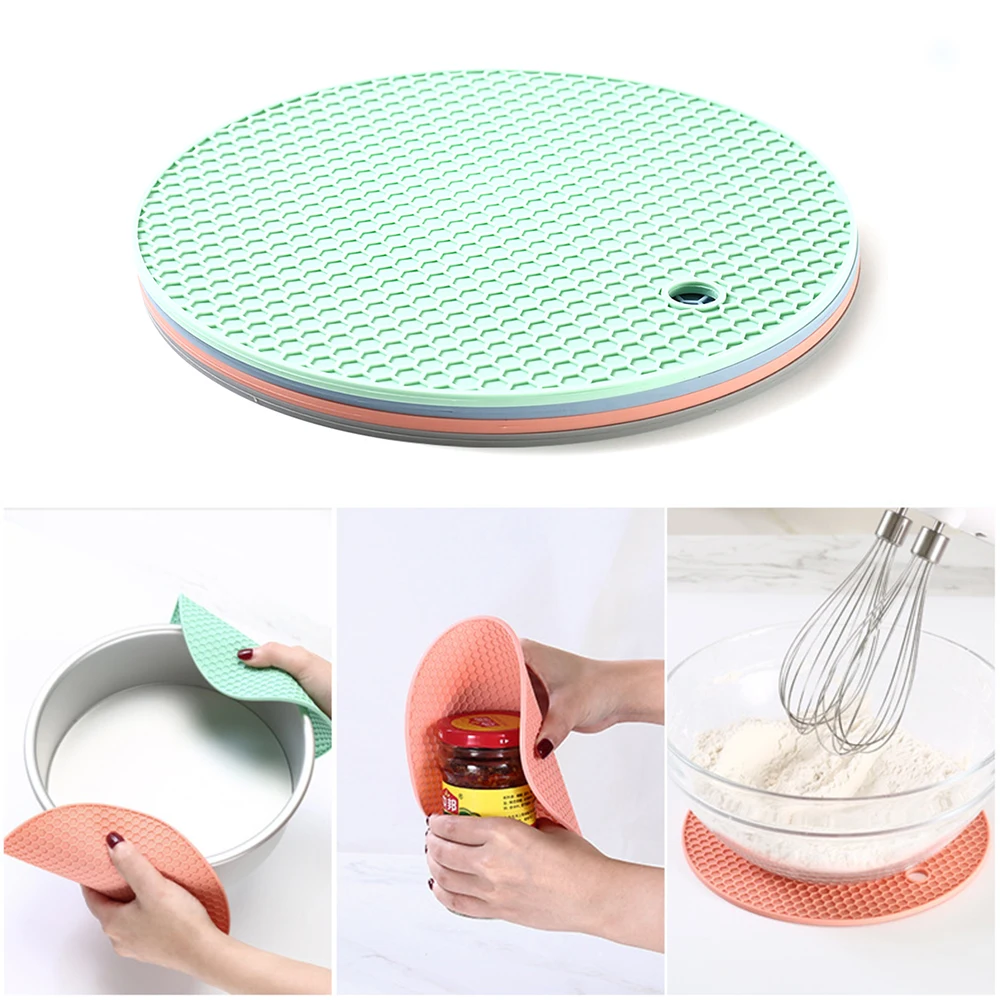 New Round Heat Resistant Silicone Mat Drink Cup Coasters Non-slip Pot Holder Table Placemat Kitchen Accessories freeshipping