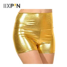 IIXPIN/Детские Балетные танцевальные шорты для девочек, эластичные блестящие шорты с высокой талией, Детские гимнастические трико балерины, шорты для девочек