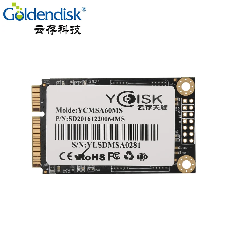 Goldendisk YCdisk серийный SSD 64 ГБ Msata Mini PCIe 60 Гб для планшетного ПК MID UMPC EPC 1 3 ''SSD