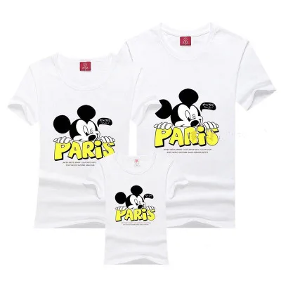 

Family Matching Clothes Mickey Mouse T Shirt Mommy and Me Clothes Short Sleeve Dad Mom Baby Family Suit Father Son Clothes