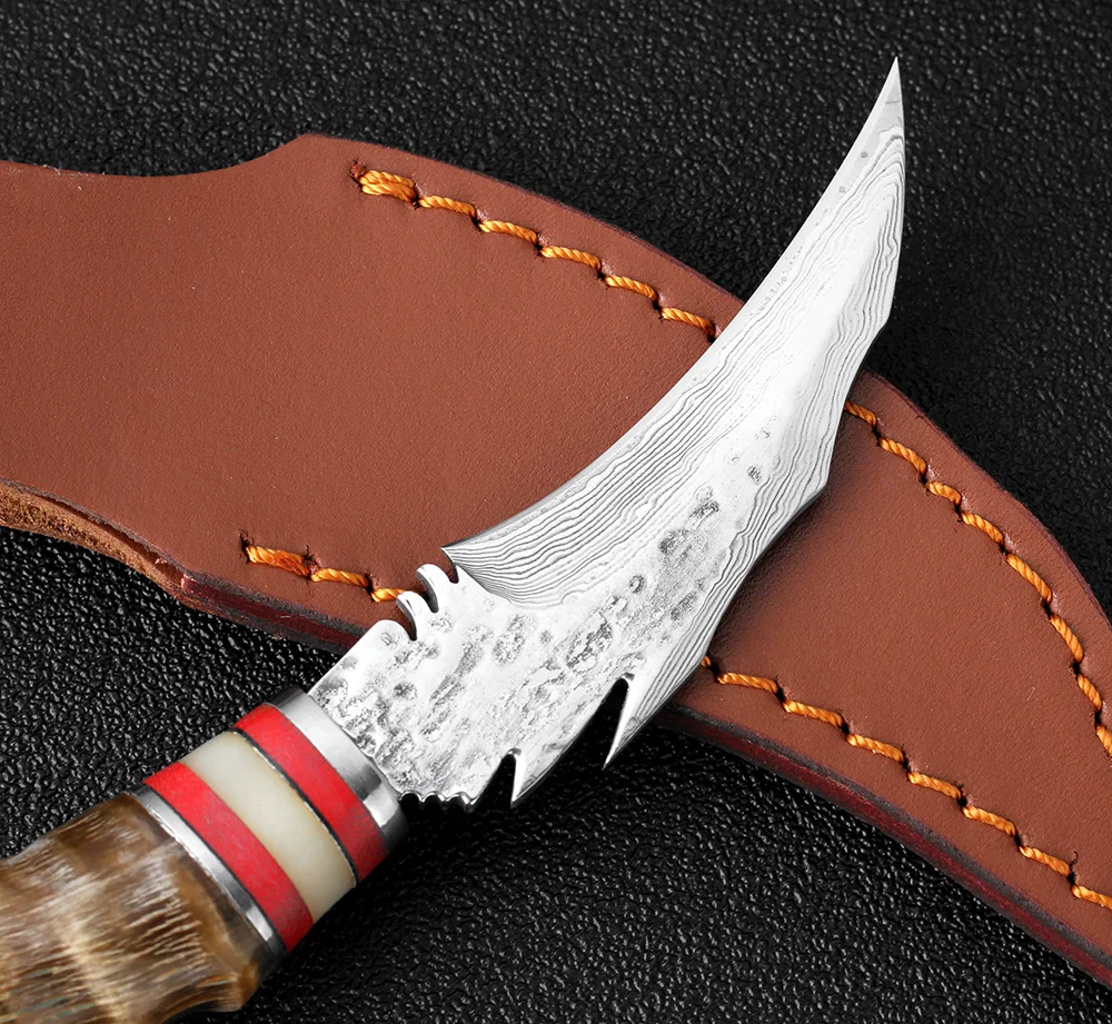 KKWOLF ручной дамасский стальной Походный нож Shofar карманный тактический для
