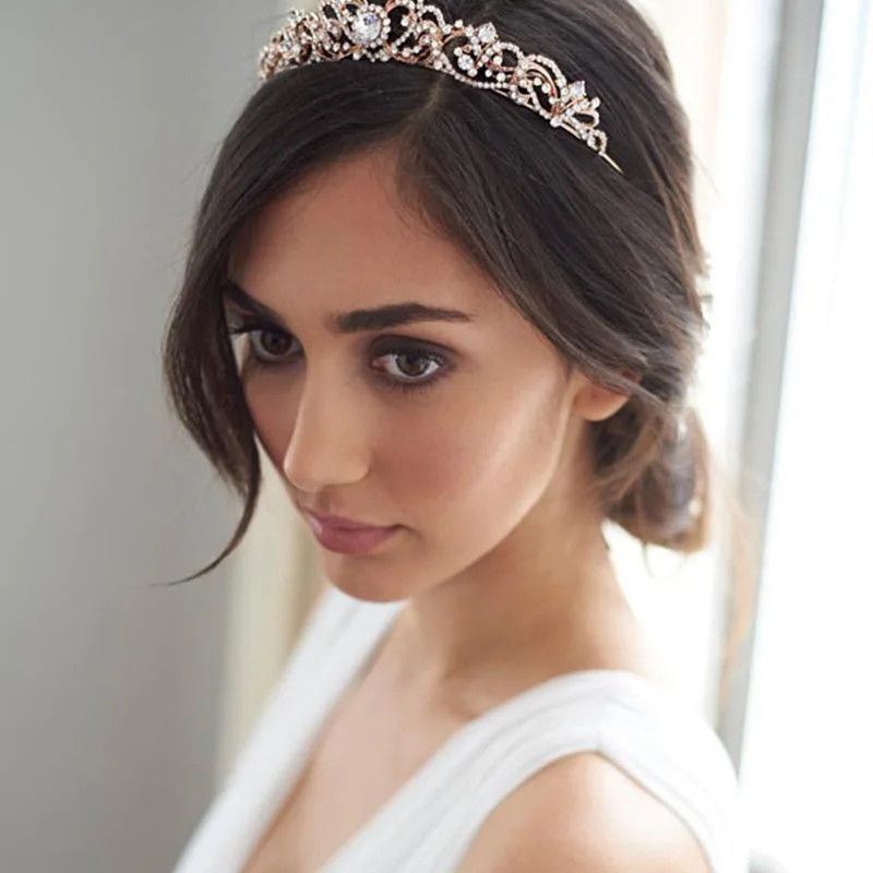 

Luxury Stunning Crystal Rhinestone Crown Headband for Bride Wedding Crown Tiaras Headdress Bridal Hair Jewelry Accessories BH