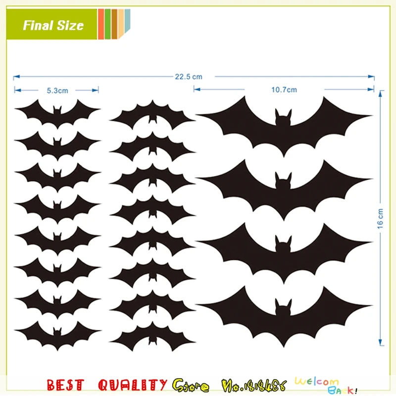 20pcs Flying Bats Batman Logo Wall Stickers Kids Room Decoration 20pcs Flying Bats Batman Logo Wall Stickers Kids Room Decoration Children Gifts Car Decals Waterproof Wallpaper Home Decor In From