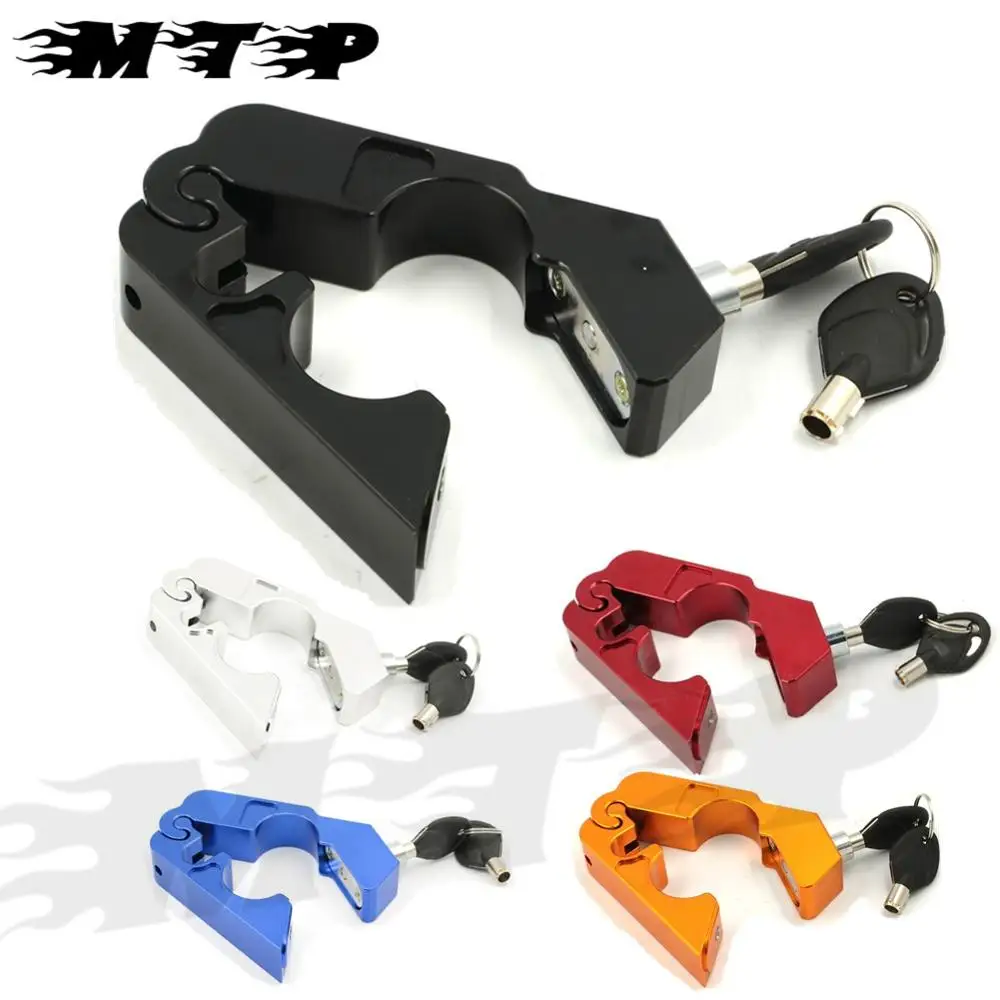 Universal CNC Aluminum Brake Lever Handle Throttle Grip Security Lock