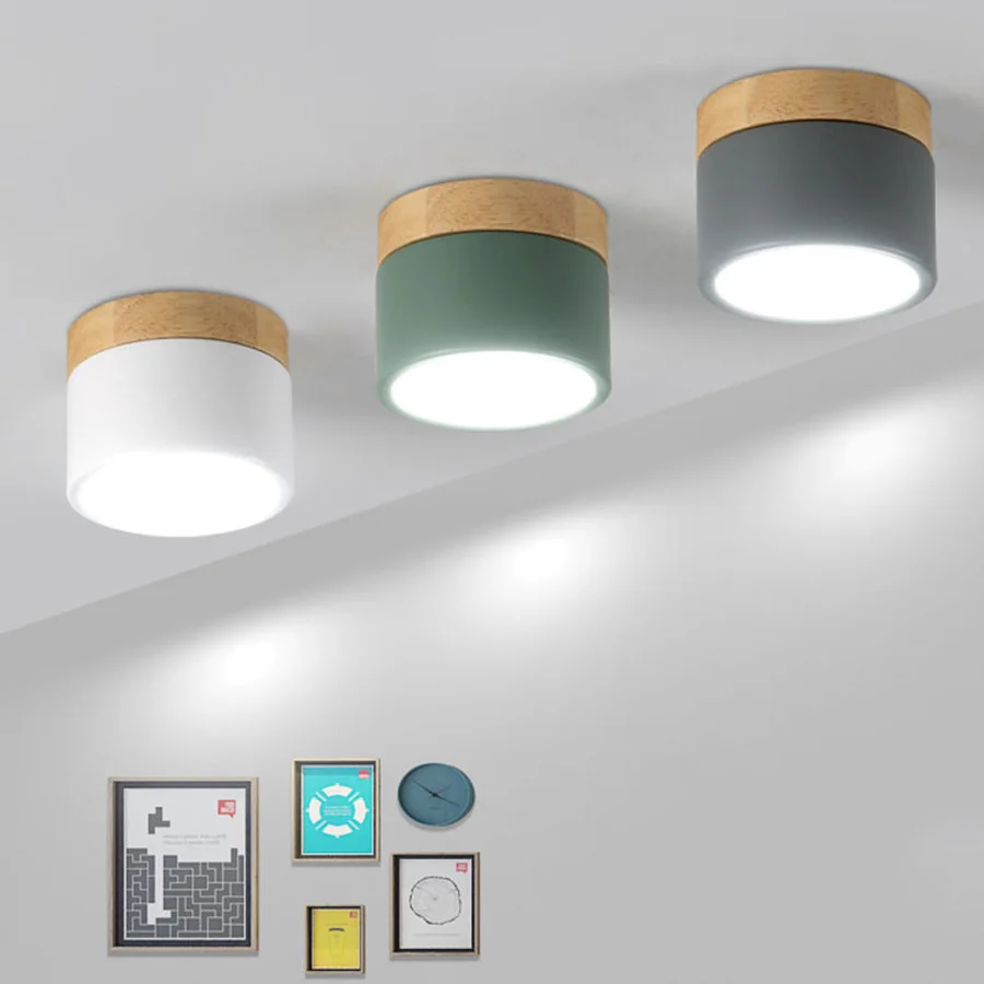 Thrisdar 7W 12W Surface Mounted Ceiling Downlight SMD5730 Wooden Led