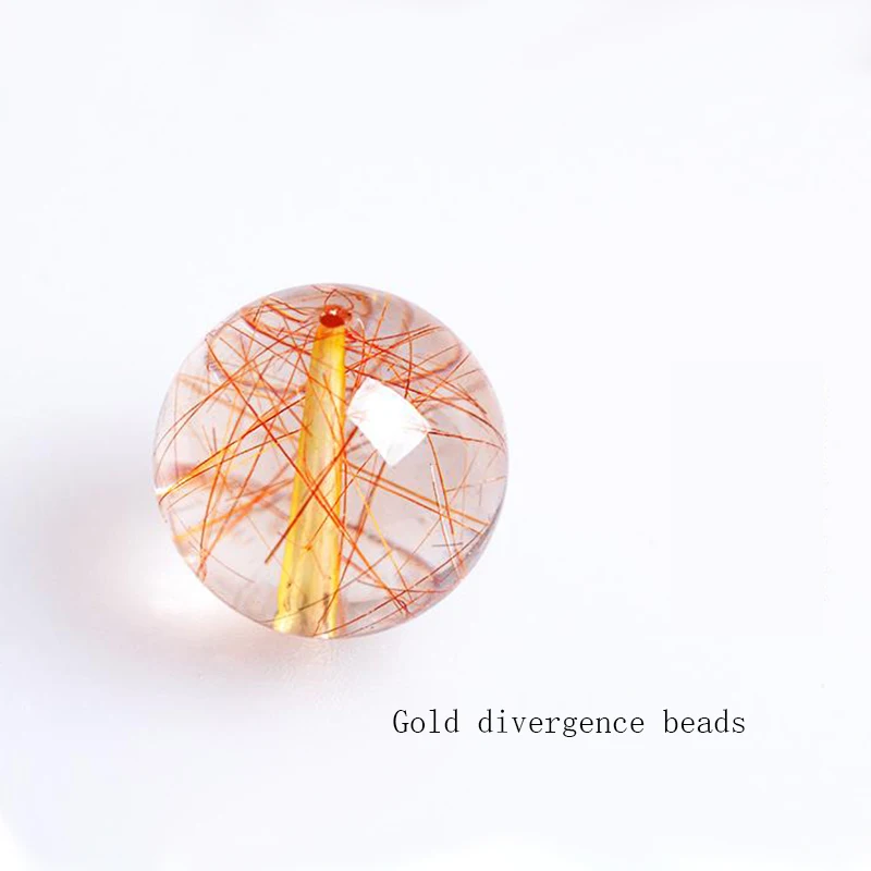 Natural copper hair crystal loose beads semi-finished female round beads crystal jewelry diy accessories