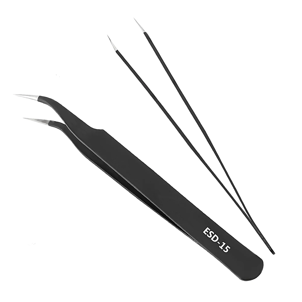 6Pcs/Set Electronics Precision Tweezers Set for Watch Jewelry Mobile Phone Industrial Repair Tweezers Anti Static