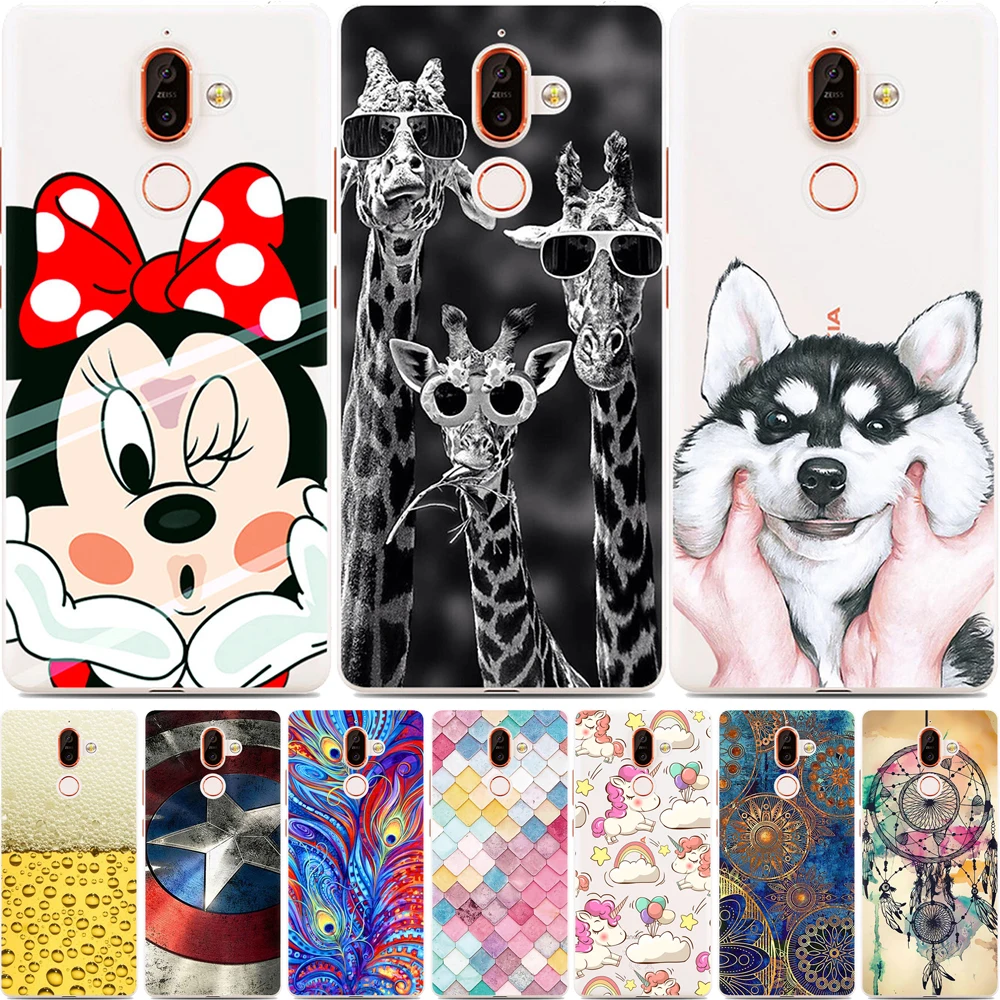 

Silicon case for Nokia 1 2 2.1 3 3.1 5 7 5.1 6.1 7.1 plus 2018 case soft tpu back phone cover UV printing Coque bumper housing