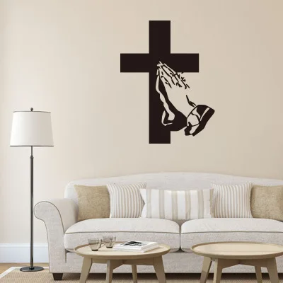 

Free Shipping Christian Wall Stickers Cross Worship For Livingroom Bedroom Dining Hall And Entrance Eco-friendly And Removable