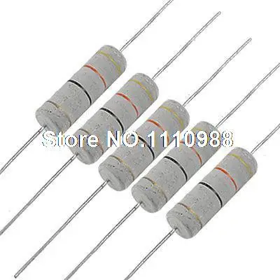 Uxcell a11111600ux0137 10 Piece Axial Wirewound Cement Resistor 5W 50 Ohm 5% 