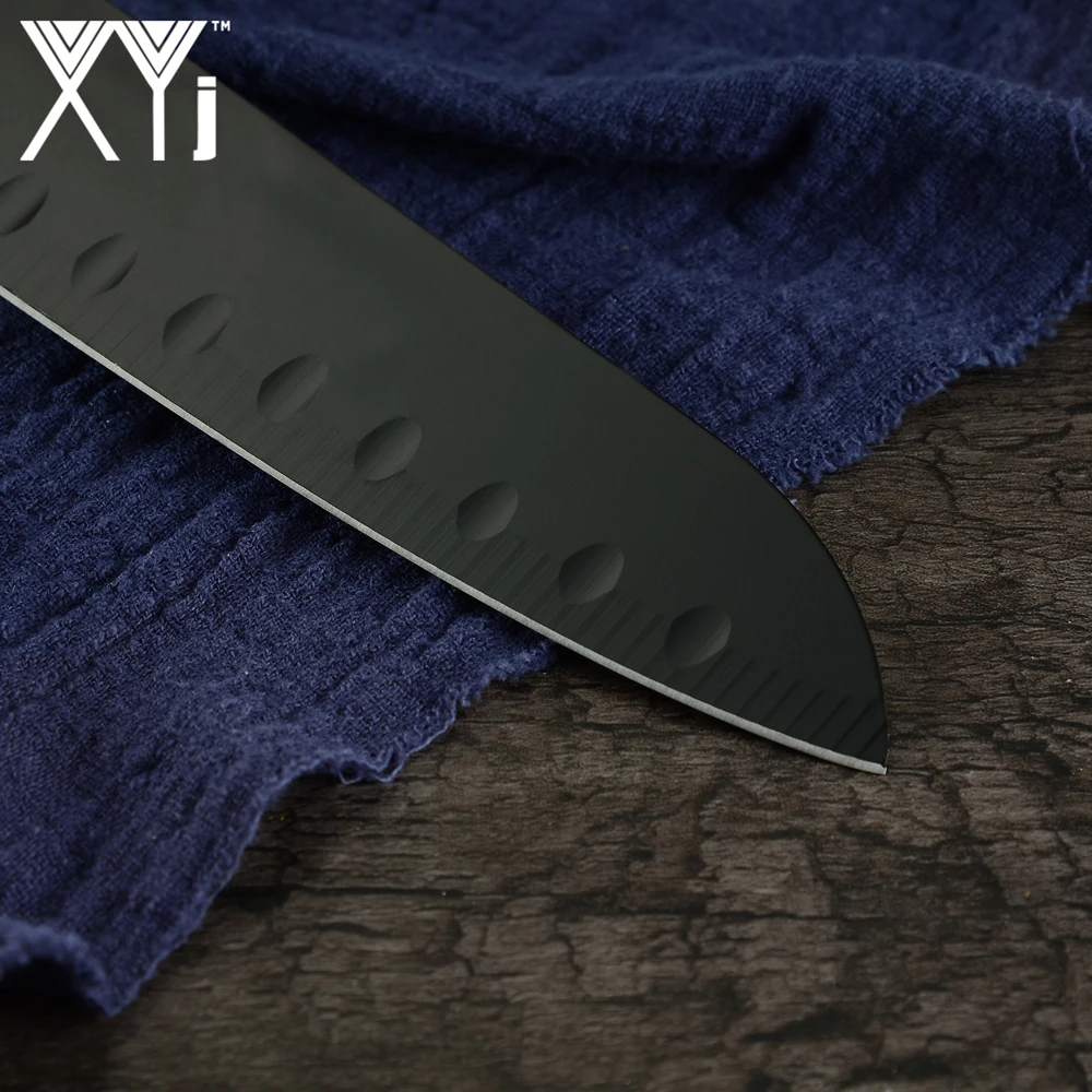 XYj Кливер кухонный нож Японский стальной нож шеф-повара Santoku фруктовое устройство резки овощей с крышкой для бытовой повара