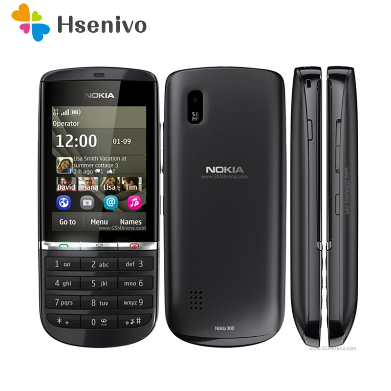 300 100% Оригинальный разблокированный Nokia asha мобильный телефон 2 4 ƉG Bluetooth FM