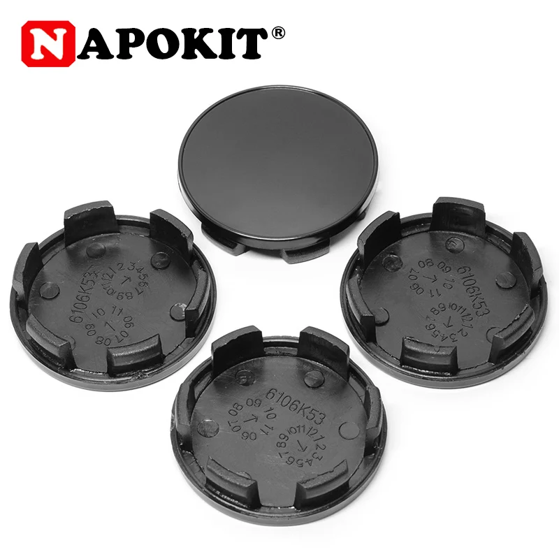 

4PCS 54MM(53.5mm) fit 50mm Logo Modified Car Hub Caps Car Wheel Center Cap Rim Ring Decorative Hubcap Black ABS Plastic