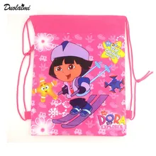 1 pic Dora school bags kids cartoon backpack drawstring bag & infantile For children bag back to school mochila news 2016