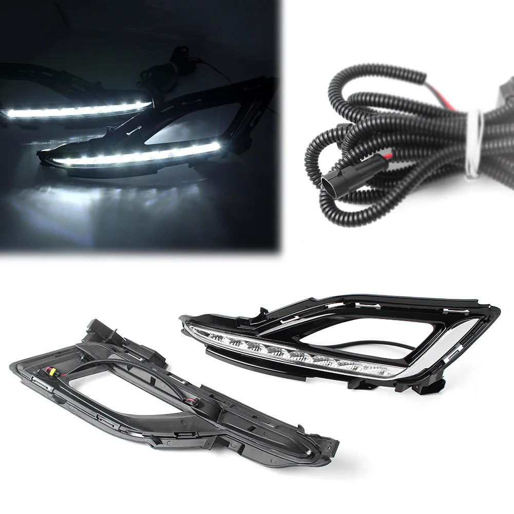 

Front LED Fog Light Daytime Running Lamp Day Driving Work Lamp For Hyundai Sonata LF 2015 2016 Pair Car Indicators Accessories