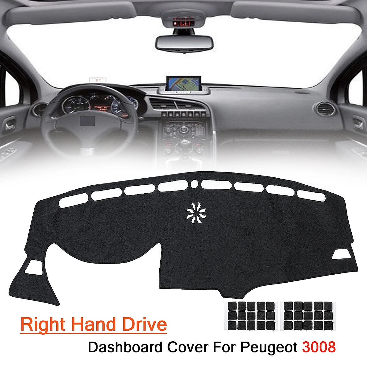for Peugeot 3008 Car Interior Sun Shade DashBoard Cover Mat Carpet Pad