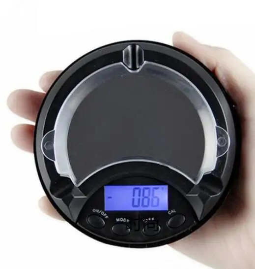 

Digital Scale Mini LCD Display Digital Scales Ashtray Pocket Jewelry Herbs Weighing Electronic Measure With Movable Upper Cover