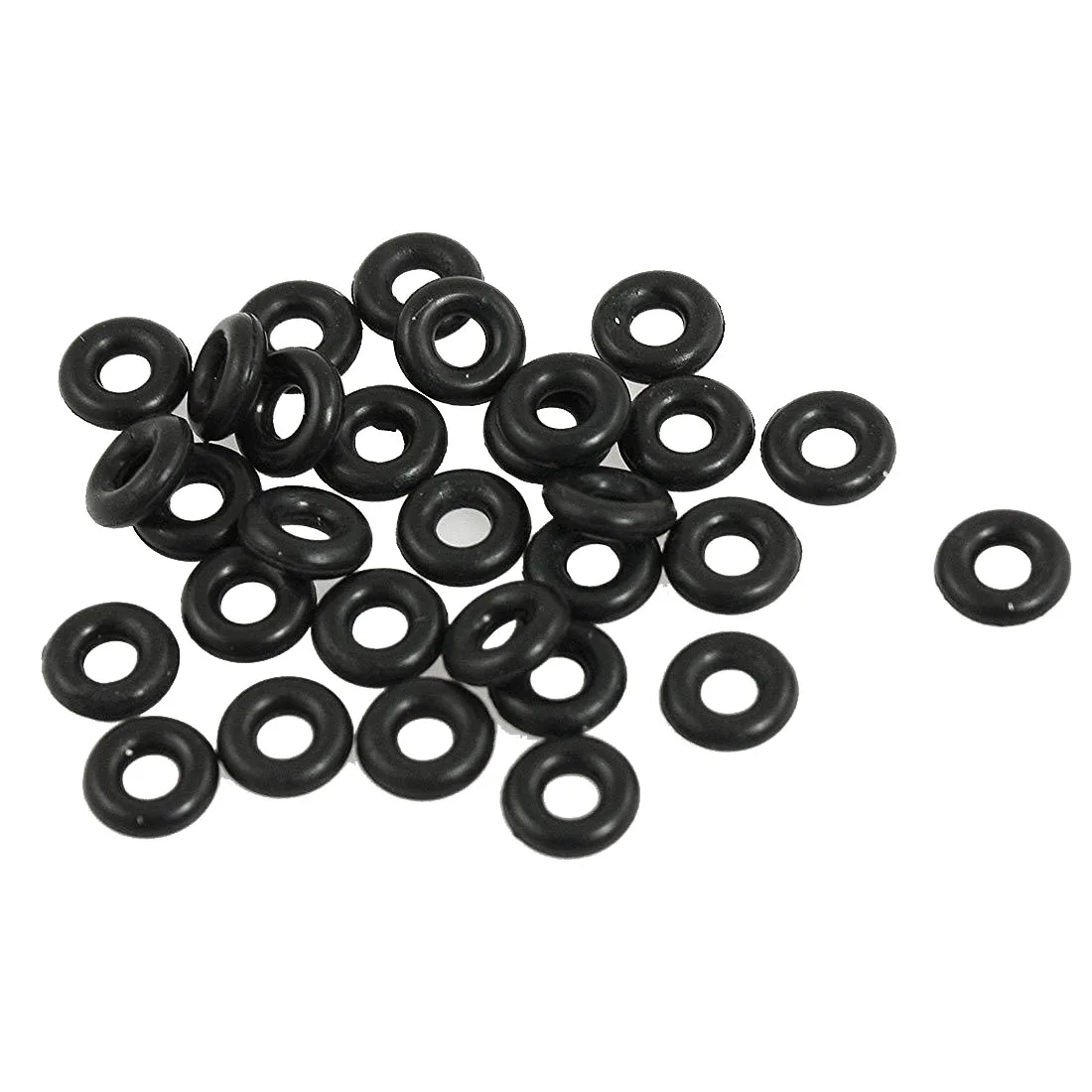 

30 Pcs 2.5mm x 6.5mm x 2mm Rubber O Rings for Wacky Worm Fishing
