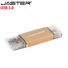 JASTER OTG usb3.0& type-c usb флеш-накопители 16 ГБ 32 ГБ 64 Гб 128 ГБ 4 ГБ флешки двойной флеш-накопитель для системы android type-c