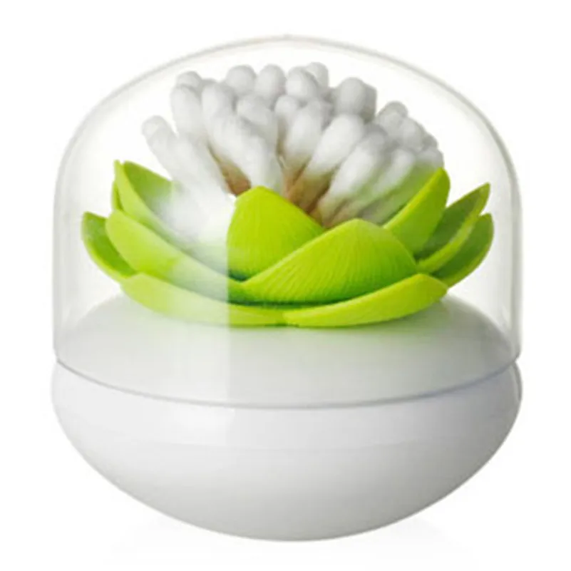 

Lotus Cotton Swab Box Creative Cotton Bud Holder Case Home Decorate Toothpicks Holder Storage Box Organizer 2016 New Arrival