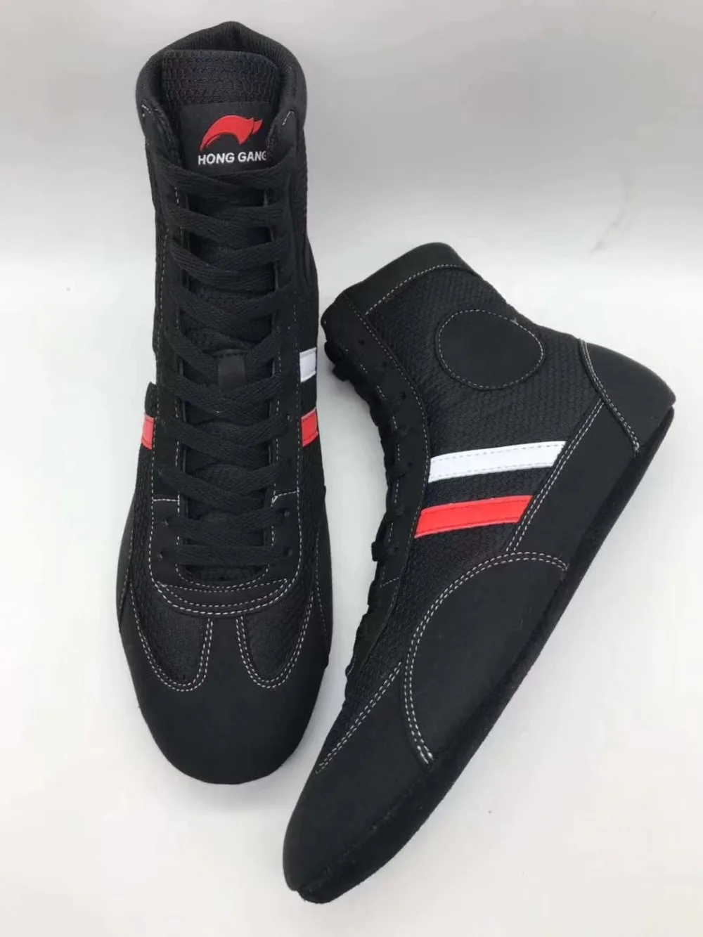 

russia samboo shoes wrestling boxing footwear Taekwondo Combat Karate training shoes kungfu size 34-46 men and women black color