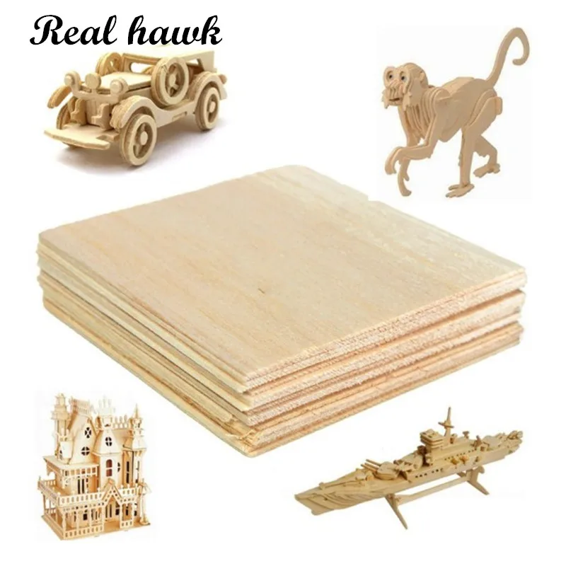 Model Wooden Plate Sheets House Aircraft 1mm~8mm Thick Crafts Balsa DIY Toys