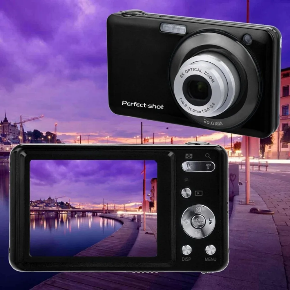  24MP Portable Colorful Compact HD 8x Focus Zooming Photo Video Record Digital Camera with JPEG Avi 
