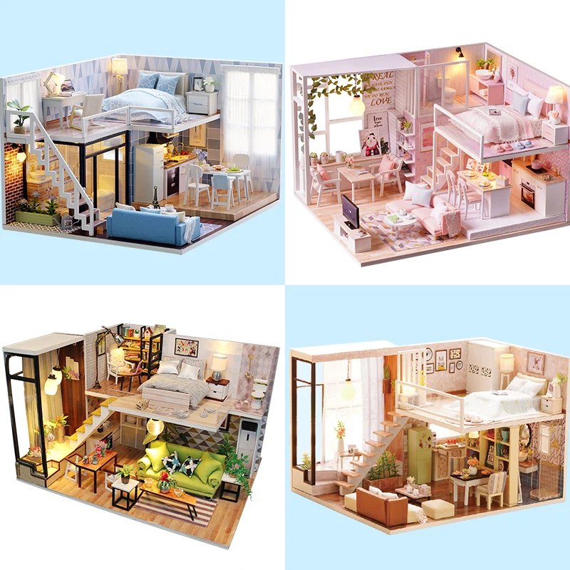 

Miniature Dollhouse DIY Doll house Miniature Furniture Accessories 3D Wooden Handmade Model Toys Halloween Gift For Friend #D