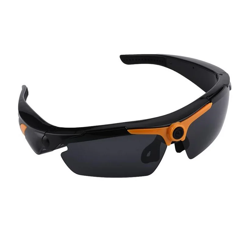 HD1080P Sports Camera Glasses, Video Recording Camera Glasses HD Polarized Lenses Arc Appearance Record Wonderful Moments For Driving Hiking Black