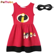 Памаба, Суперсемейка, костюм супергероя для костюмированной вечеринки для девочек, эластичное платье Хелен для девочек, летняя одежда с рисунком для малышей, платье