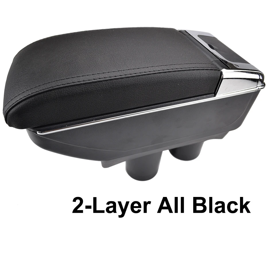 Xukey центральный подлокотник для peugeot 301 2012- консоль Центр черный ящик для хранения автомобиля Стайлинг пепельница C-Elysee - Название цвета: 2-Layer All Black