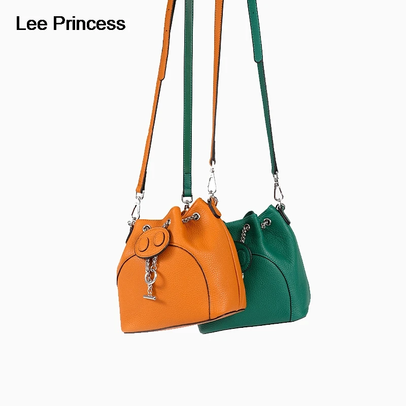 

LEE Princess Womens Shoulder Bag Genuine Leather Handbag Cute Pig Purses Summer Small Chains Ladies Mini Mesenger Bag Female