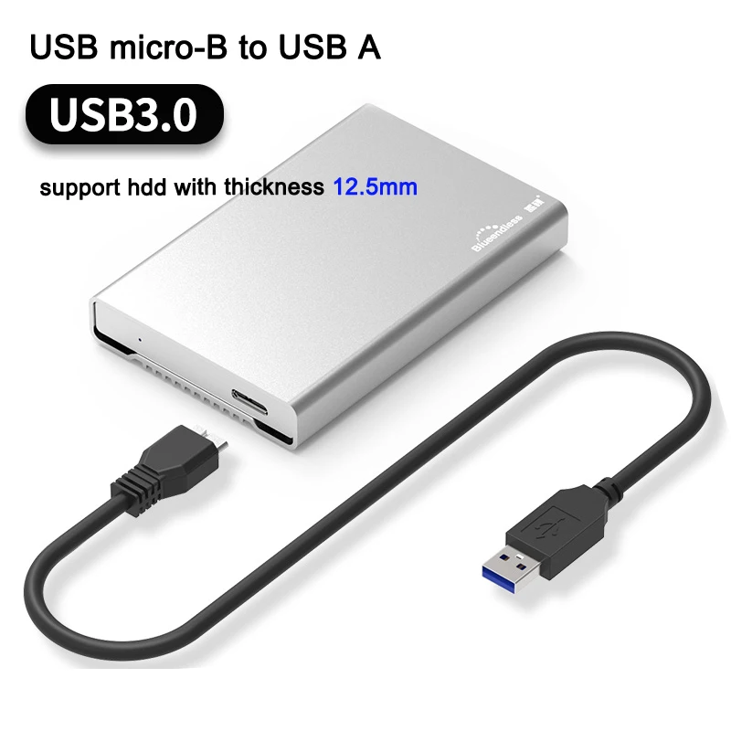 2,5 ''hdd корпус sata высокоскоростной Тип C 3,1/USB micro-B 3,0 для sata hdd корпус Полный алюминиевый ноутбук жесткий диск caddys - Цвет: U23QB-A 12.5mm