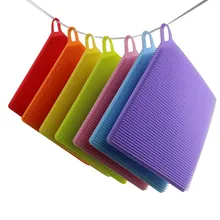 Scouring Pad 1Pcs Silicone Dish Washing magic sponge Scrubber Kitchen Cleaning antibacterial Tool u71010 scouring pad
