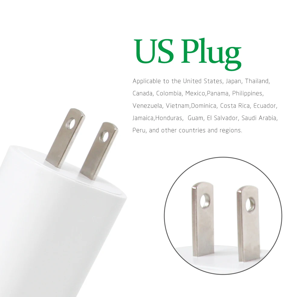 1PC US Adapter 5V2.1A Dual USB Charger For Smart Mobile Phone Charging ACDC Adaptor Travel in Japan Thailand Canada Mexico (4)
