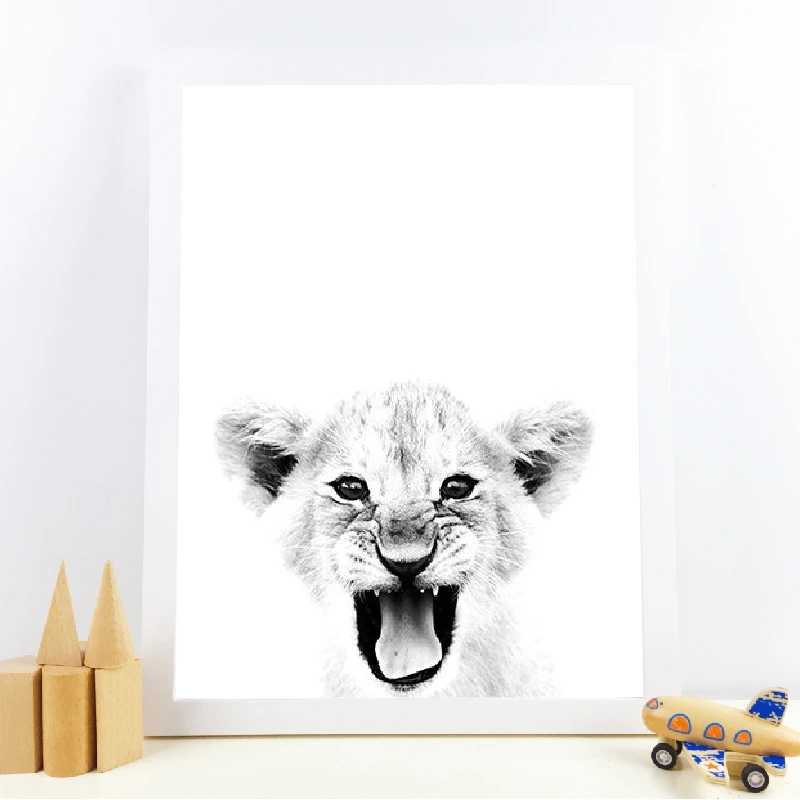 Wildlife Canvas Poster Kids Room Decor